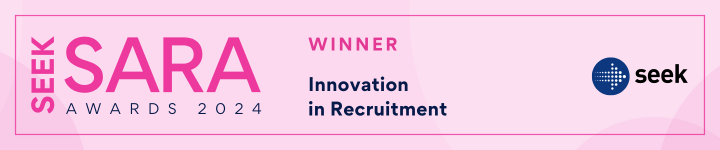 Banner showing Rice & Co won the Seek Sara award for Innovation in Recruitment in 2024