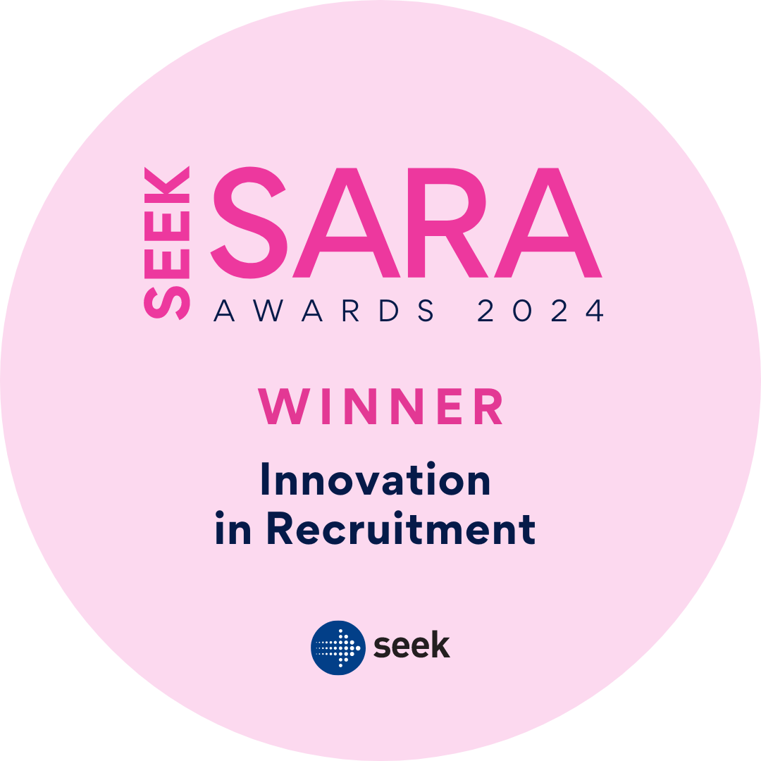 Banner showing Rice & Co won the Seek Sara award for Innovation in Recruitment in 2024